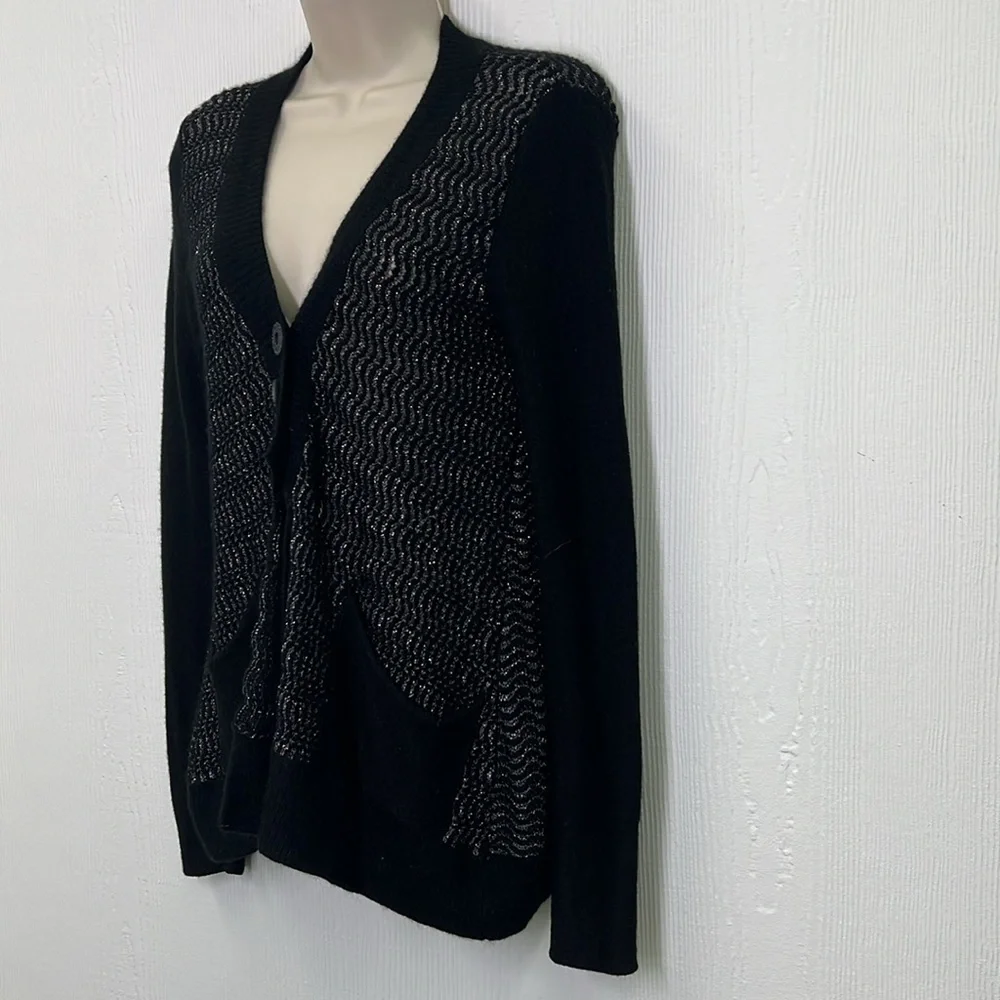 Free People - Willow Caroline Metallic Wool Angora Knot Cardigan Size XS